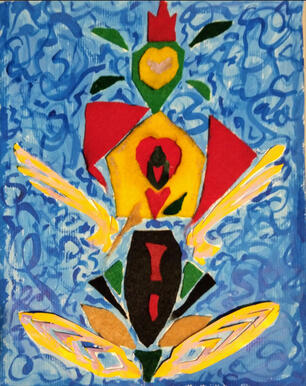 who do YOU want to be?, felt, ribbon, & acrylic on paper, jan 2024