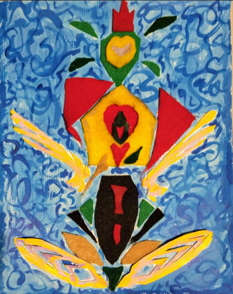 who do YOU want to be?, felt, ribbon, & acrylic on paper, jan 2024